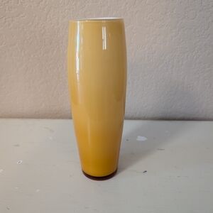 Mustard Ombre Handmade Blown Glass Vase